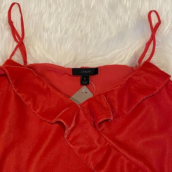 NWT- J.Crew- Velvet Ruffle Cami- Women's Size 8 - Picture 4 of 4